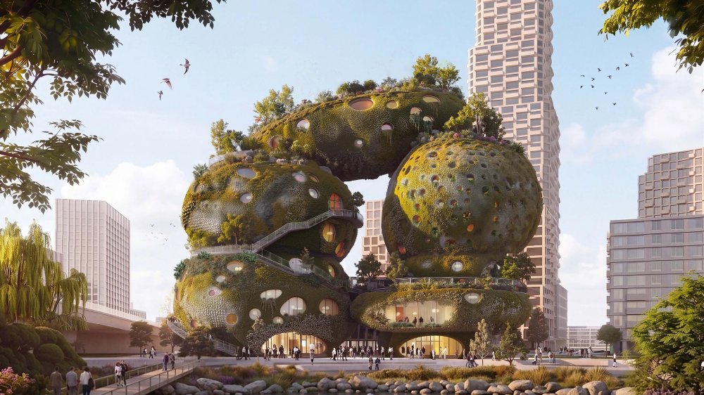 Gigantikus zöld sziklákból épül Rotterdam új világcsodája