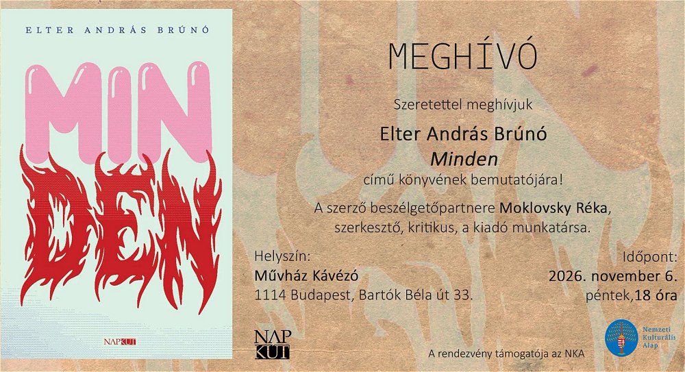 Elter András Brúnó új regénye, a Minden a művészet határait feszegeti